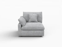 Sofás seccionales Deluxe Slope Cloud | Sofá individual de lino color caqui de una plaza