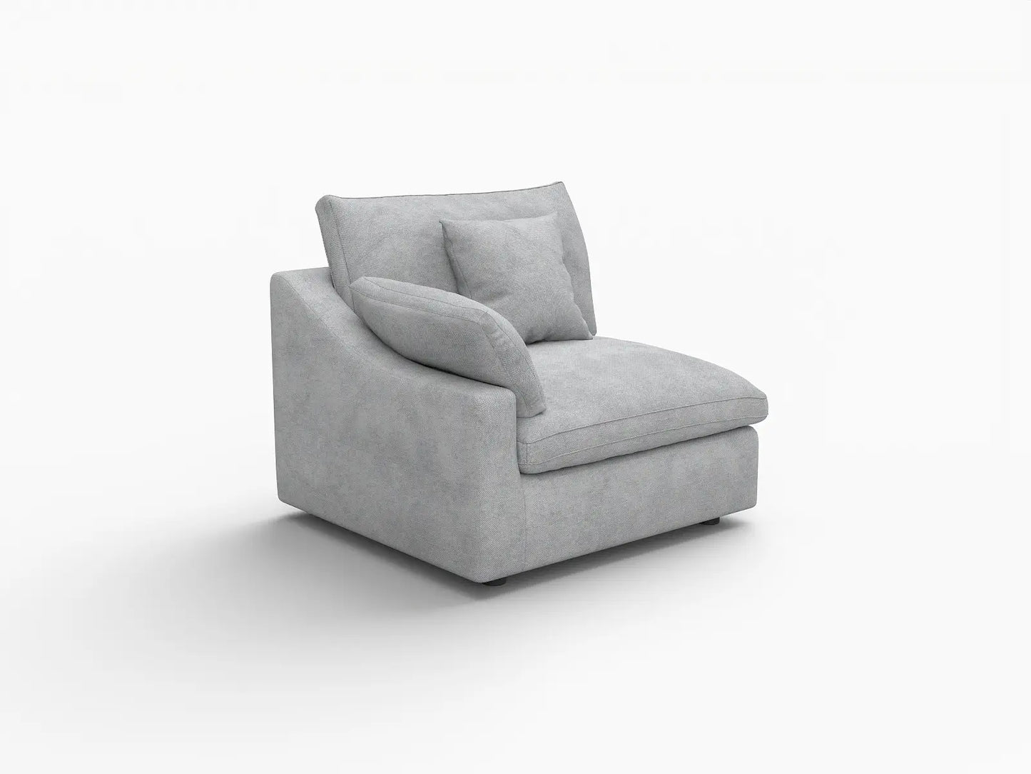 Sofás seccionales Deluxe Slope Cloud | Sofá individual de lino color caqui de una plaza