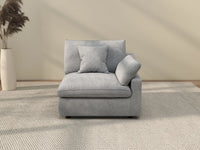 Sofás seccionales Deluxe Slope Cloud | Sofá individual de lino color caqui de una plaza