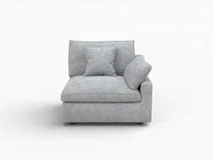 Deluxe Slope Cloud Sectional Sofa Covers | Light Grey Chenille and Linen Sofa Cover for 1-Seater