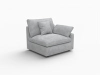 Sofás seccionales Deluxe Slope Cloud | Sofá individual de lino color caqui de una plaza