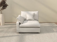 Sofás seccionales Deluxe Slope Cloud | Sofá individual de lino color caqui de una plaza