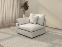 Sofás seccionales Deluxe Slope Cloud | Sofá individual de lino color caqui de una plaza