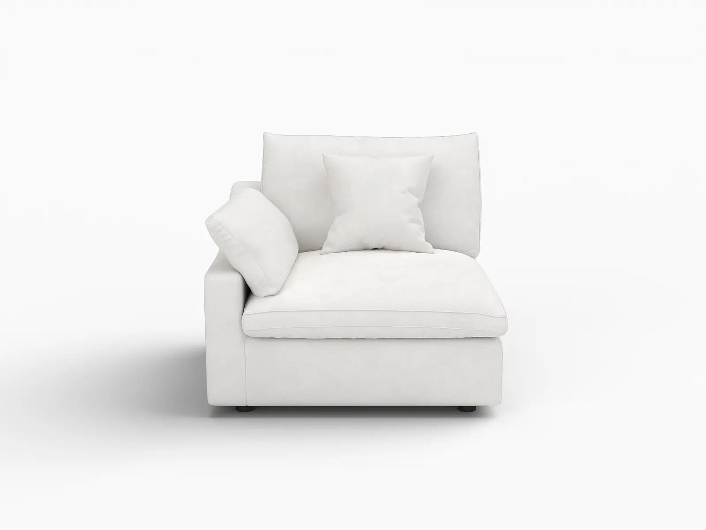 Sofás seccionales Deluxe Slope Cloud | Sofá individual de lino color caqui de una plaza