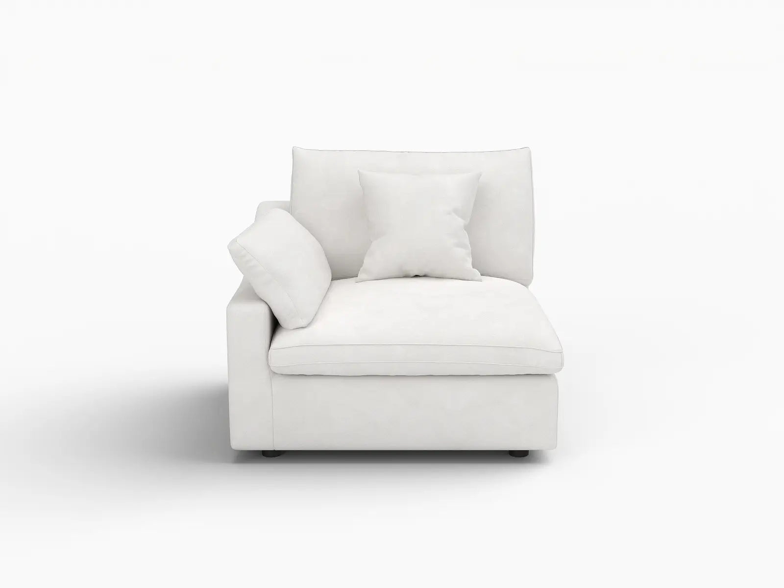 Fundas para Sofá Seccional Slope Cloud de Lujo | Funda de Sofá de Chenilla Blanca y Lino para 1 Plaza