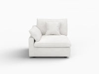 Sofás seccionales Deluxe Slope Cloud | Sofá individual de lino color caqui de una plaza