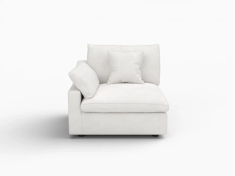 Deluxe Slope Cloud Sectional Sofa Covers | White Chenille and Linen Sofa Cover for 1-Seater