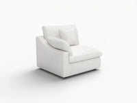 Sofás seccionales Deluxe Slope Cloud | Sofá individual de lino color caqui de una plaza