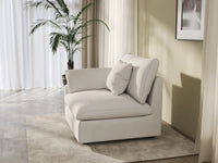 Sofás seccionales Deluxe Slope Cloud | Sofá individual de lino color caqui de una plaza