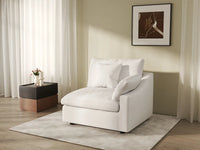 Sofás seccionales Deluxe Slope Cloud | Sofá individual de lino color caqui de una plaza