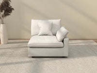 Sofás seccionales Deluxe Slope Cloud | Sofá individual de lino color caqui de una plaza