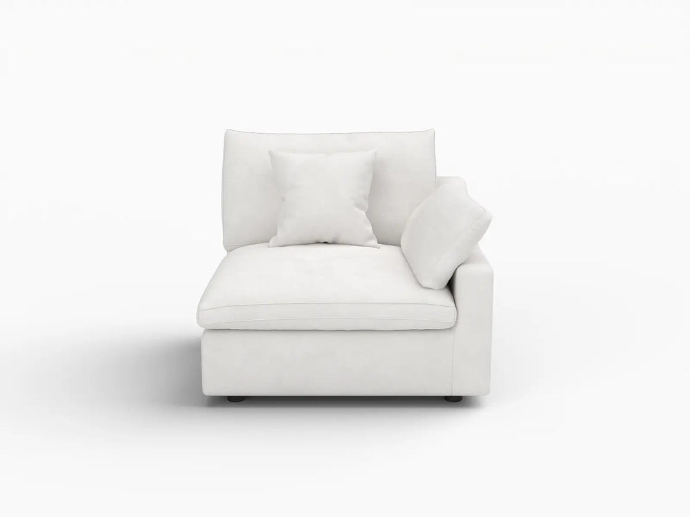 Sofás seccionales Deluxe Slope Cloud | Sofá individual de lino color caqui de una plaza