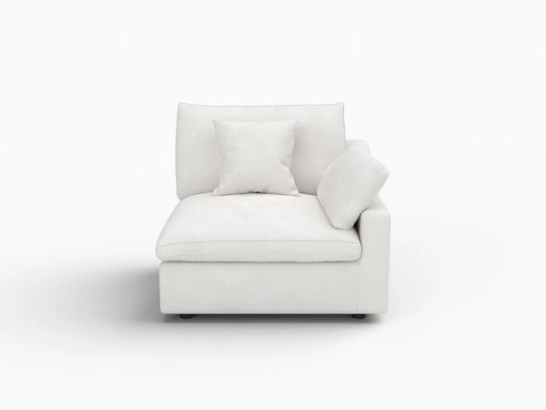 Deluxe Slope Cloud Sectional Sofa Covers | White Chenille and Linen Sofa Cover for 1-Seater