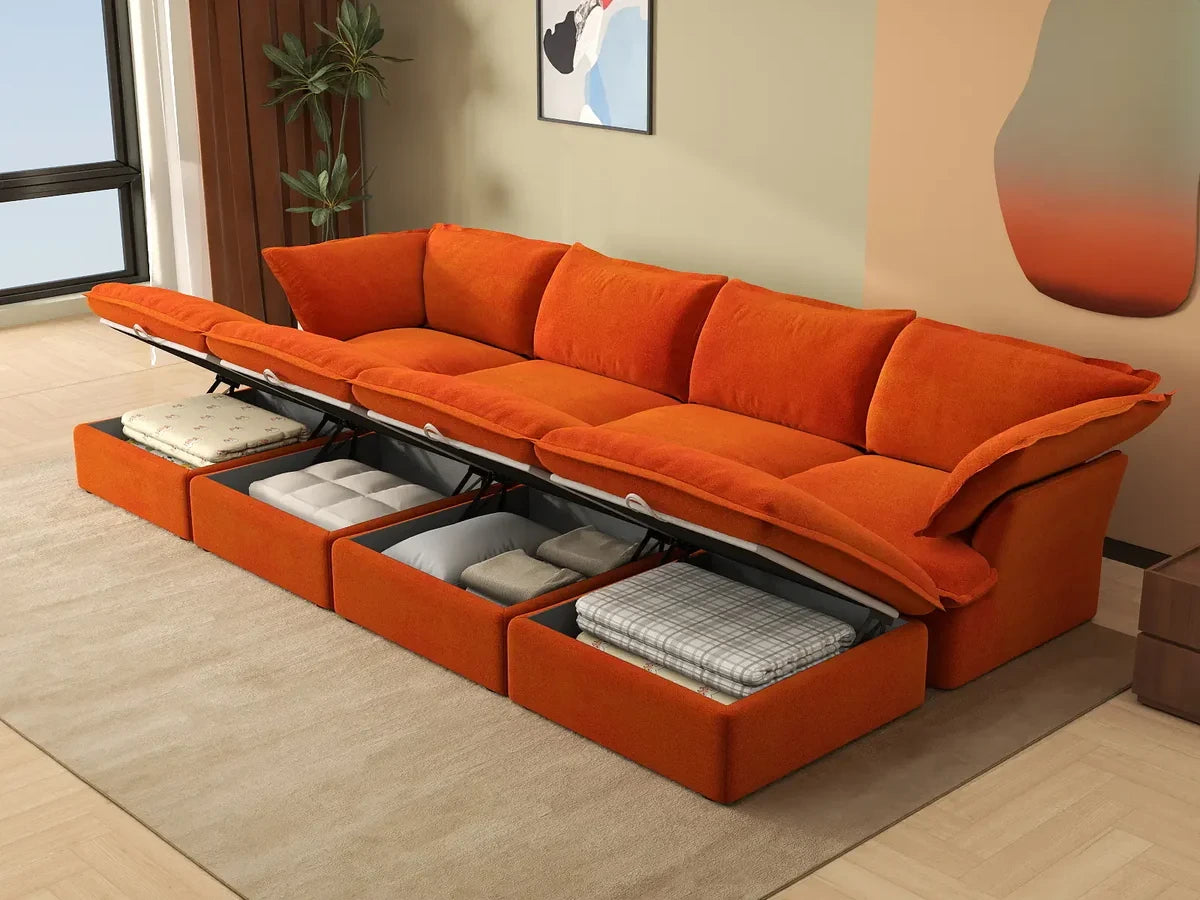 WJS Home — Cloud Velvet Pit Sectional
