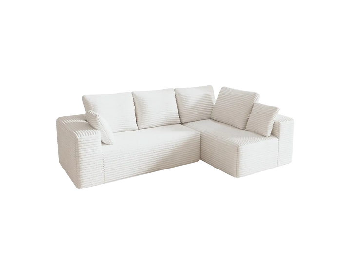 Matrix 4-Seater beige Modular L-Shaped Sectionals | 2-Piece, Corduroy Fabric, Apartment Friendly