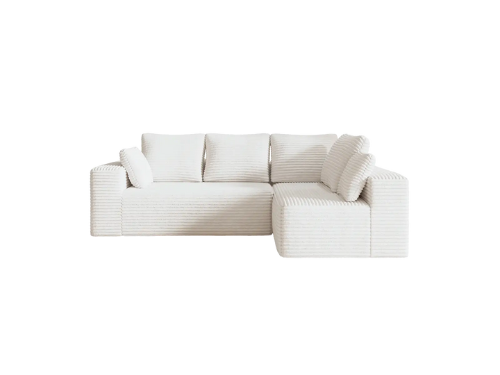Matrix 4-Seater beige Modular L-Shaped Sectionals | 2-Piece, Corduroy Fabric, Apartment Friendly