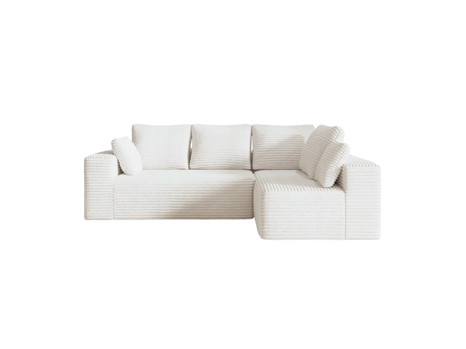 Matrix 4-Seater beige Modular L-Shaped Sectionals | 2-Piece, Corduroy Fabric, Apartment Friendly