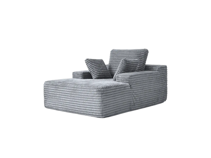 Essential 1-Seater light-grey Corduroy Single Sofa | 1-Piece, Corduroy Fabric, Compact Design