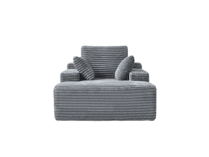Essential 1-Seater light-grey Corduroy Single Sofa | 1-Piece, Corduroy Fabric, Compact Design
