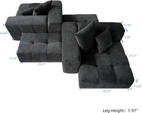 Matrix Classic Modular Sofas | Black Cotton and Linen Loveseats 2-seaters