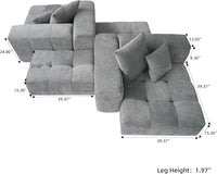 Matrix Classic Modular Sofas | Light Grey Cotton and Linen Loveseats 2-seaters