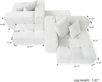 Matrix Classic Modular Sofas | White Cotton and Linen Loveseats 2-seaters