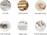 Deluxe Linen Cloud Sectional Sofas | White Cotton and Linen Loveseats 2-seaters