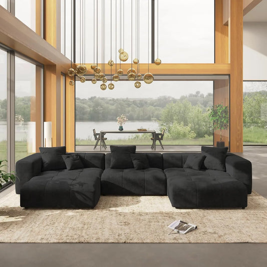 Matrix Classic Modular Sofas | Black Cotton and Linen Couch Sectionals 3-seaters