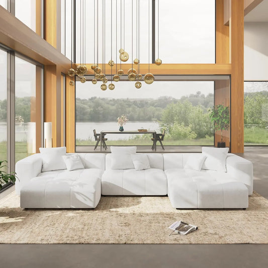 Matrix Classic Modular Sofas | White Cotton and Linen Couch Sectionals 3-seaters