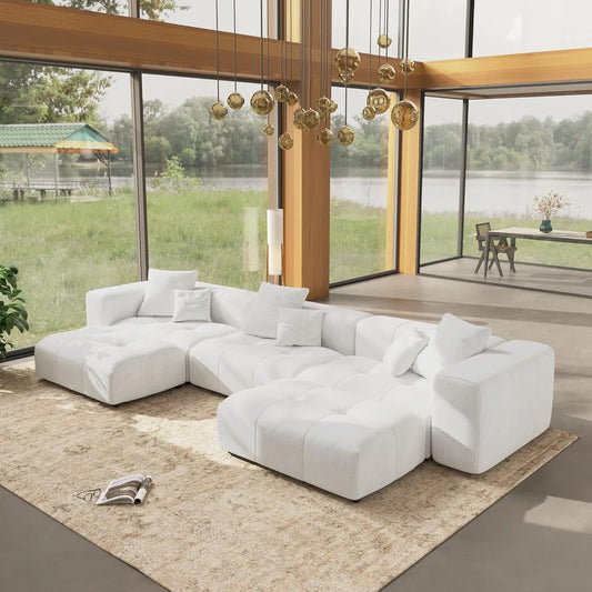 Matrix Classic Modular Sofas | White Cotton and Linen Couch Sectionals 3-seaters