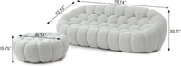 Essential Floor Sofas | 2-Piece Light Grey 3D Knitted Fabric L shaped Sectionals 3-seaters