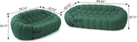 Essential Floor Sofas | Green 3D Knitted Fabric Couch Sectionals 5-seaters