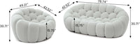 Essential Floor Sofas | Light Grey 3D Knitted Fabric Couch Sectionals 3-seaters