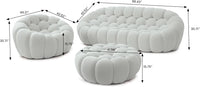 Essential Floor Sofas | Light Grey 3D Knitted Fabric L shaped Sectionals 4-seaters with 1 Ottoman
