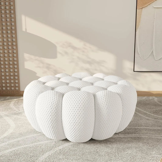 Essential Floor Sofas | 1-Piece Light Grey 3D Knitted Fabric Ottomans
