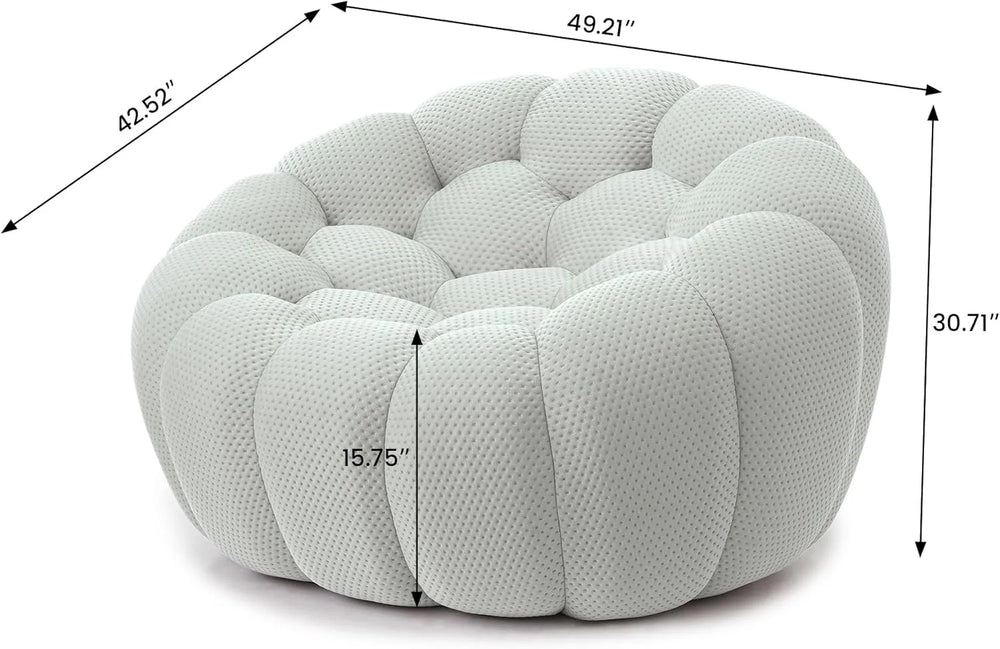 Essential Floor Sofas | 1-Piece Light Grey 3D Knitted Fabric Single Seat 1-seater