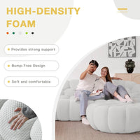 Essential Floor Sofas | Light Grey 3D Knitted Fabric Couch Sectionals 6-seaters