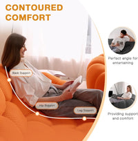 Essential Floor Sofas | 1-Piece Orange 3D Knitted Fabric Loveseats 3-seaters