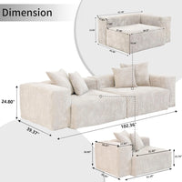 Matrix Modern Modular Sofas | Beige Corduroy Armless Single Sofa 2-seater