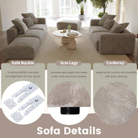 Matrix Modern Modular Sofas | Brown Corduroy U shaped Sectionals 6-seaters