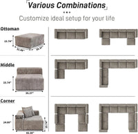 Matrix Modern Modular Sofas | Brown Corduroy U shaped Sectionals 6-seaters