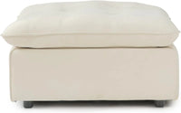 Deluxe Adjustable Cloud Sectional Sofas | Beige Frosted Velvet Ottomans