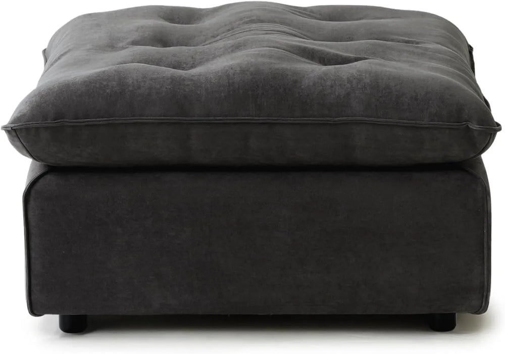 Deluxe Adjustable Cloud Sectional Sofas | Grey Frosted Velvet Ottomans