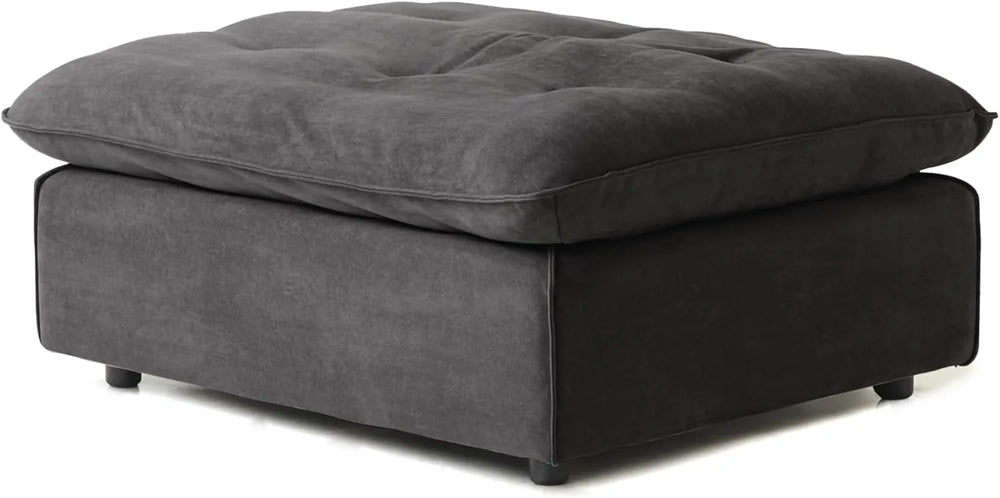 Deluxe Adjustable Cloud Sectional Sofas | Grey Frosted Velvet Ottomans