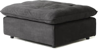 Deluxe Adjustable Cloud Sectional Sofas | Grey Frosted Velvet Ottomans