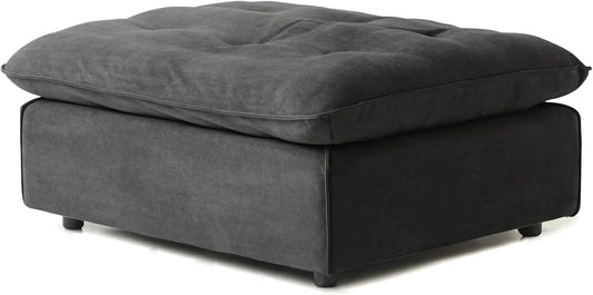 Deluxe Adjustable Cloud Sectional Sofas | Grey Frosted Velvet Ottomans