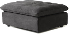 Deluxe Adjustable Cloud Sectional Sofas | Grey Frosted Velvet Ottomans