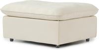 Deluxe Adjustable Cloud Sectional Sofas | Beige Frosted Velvet Ottomans
