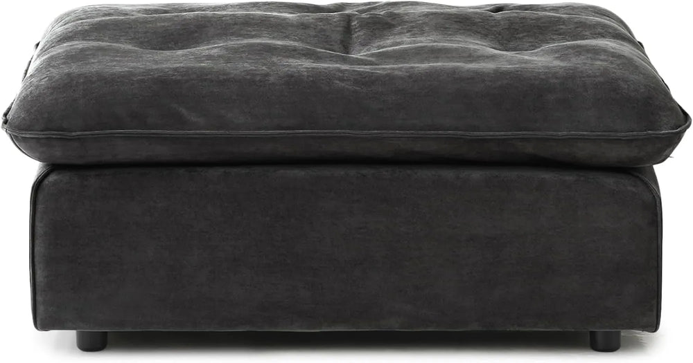 Deluxe Adjustable Cloud Sectional Sofas | Grey Frosted Velvet Ottomans