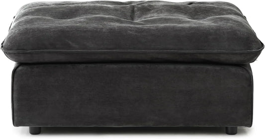 Deluxe Adjustable Cloud Sectional Sofas | Grey Frosted Velvet Ottomans